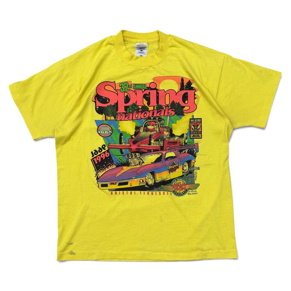 Vintage 1996 IHRA Spring Nationals T Shirt Drag Racing Bristol Tennessee Ohio L